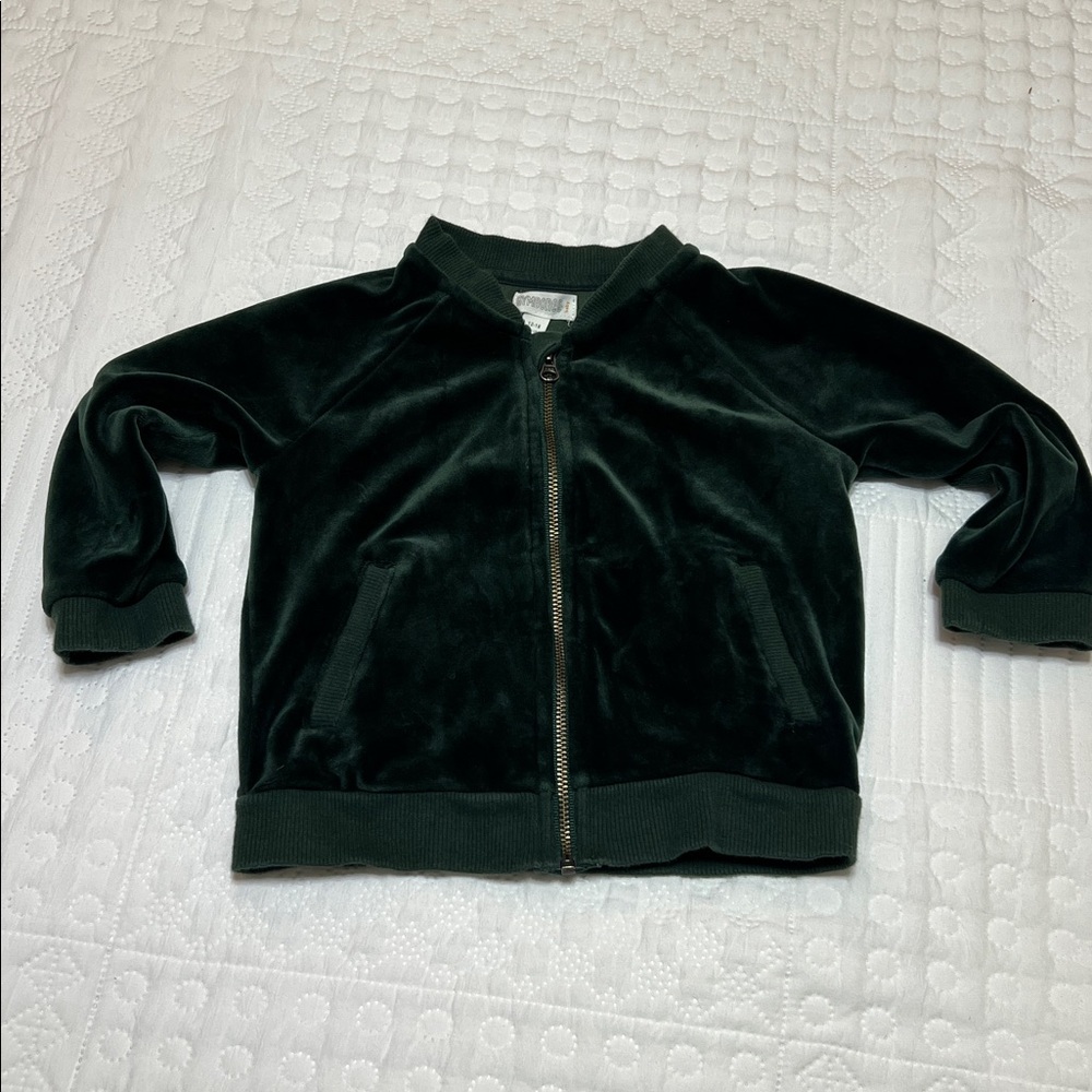 Gymboree Baby Forest Green Velvet Jacket With Pockets